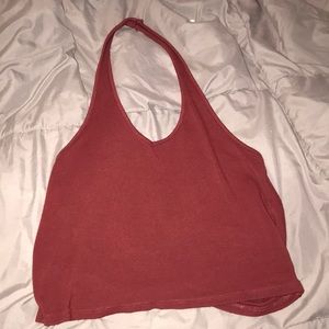 Burgundy halter crop top